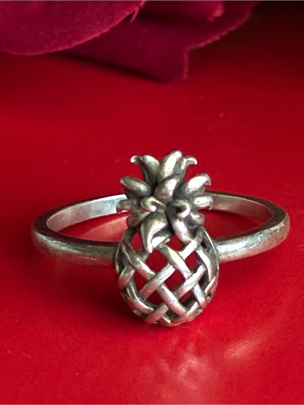 Sterling Silver Pineapple Ring - Silver 925
